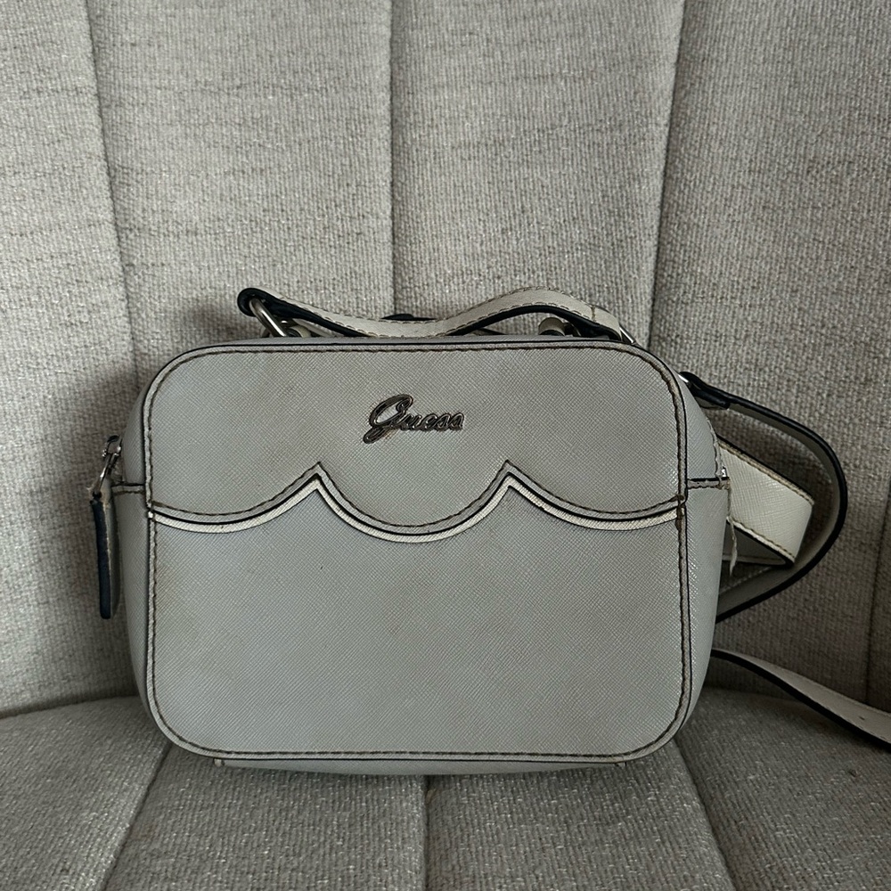 Guess Gray Crossbody Bag with Scalloped Detail